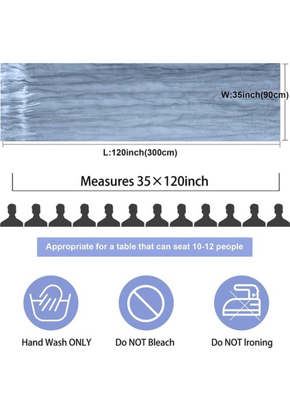 6pack 35X120 Inç Masa Koşucusu, Gelin Bebek Duşu Düğün Doğum Günü Dekorasyon Mavi Için Peynir Kumaş Masa Koşucusu (Yurt Dışından) modelleri