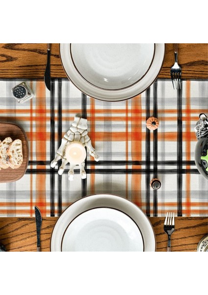 Sonbahar Çizgi Tümık Basılı Masa Bayrağı Keten Dayanıklı Masa Bezi Partisi Ayarı Tören Masa Havlu Yemek Masa Dekoru (Yurt Dışından) fırsatları