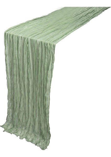 Masa Runner Boho Gazlı Bez Masa Masa Koşucu Rustik Sheer Runner Düğün Bebek Duş Masası Süslemeleri 90X400CM (Yurt Dışından)