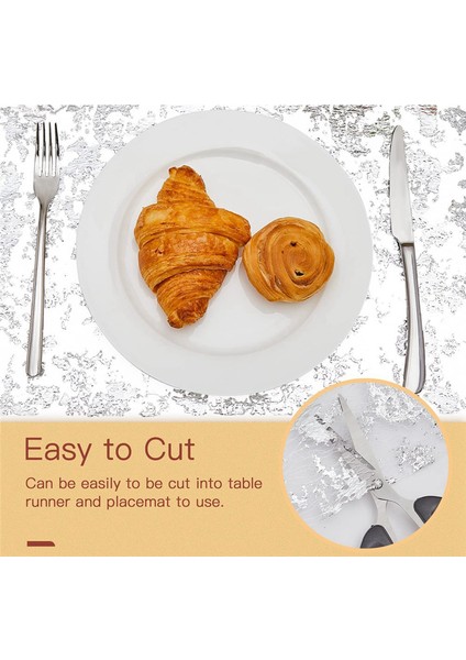 Gümüş Masa Runner Glitter Metalik Ince Mesh Masa Runner Düğün, Gelin Duş Için Parlak Masa Süslemeleri (Yurt Dışından) modelleri