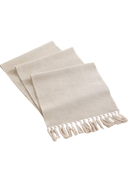 Pamuk Keten Saçak Masa Koşucu, Dokuma Dekoratif Masa Koşucuları, Mutfak Dekoru Için Makram Masa Koşucu 13X70INCH (Yurt Dışından)