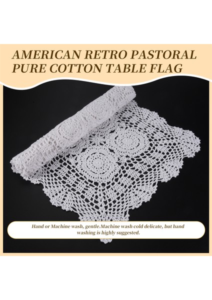 Pamuk El Yapımı Tığ Işi Dantel Masa Koşucusu Beyaz Dikdörtgen Sehpa Şifoniyer Dekor (Yurt Dışından) indirimleri