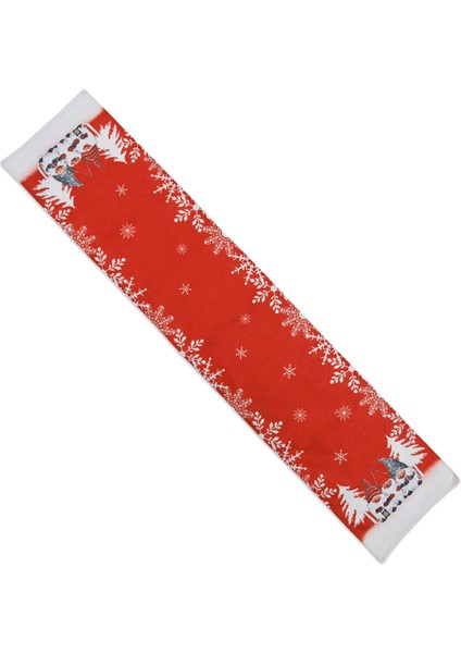 Kırmızı Noel Masa Örtüsü Noel Dekorasyon Malzemeleri Kumaş Masa Koşucusu Noel Masası Dekorasyonu (Yurt Dışından)