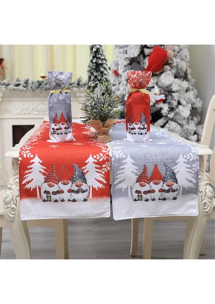 Kırmızı Noel Masa Örtüsü Noel Dekorasyon Malzemeleri Kumaş Masa Koşucusu Noel Masası Dekorasyonu (Yurt Dışından) fiyatları