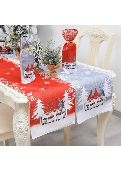 Kırmızı Noel Masa Örtüsü Noel Dekorasyon Malzemeleri Kumaş Masa Koşucusu Noel Masası Dekorasyonu (Yurt Dışından) indirimleri