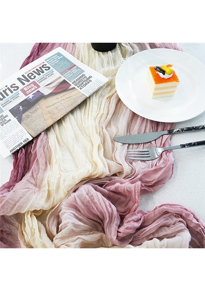 2pcs Cheesecloth Masa Runner Boho Masa Koşucu Gradyan Masa Koşucu Bebek Duş Düğün Nişan Gelin Dekor (Yurt Dışından) fırsatları