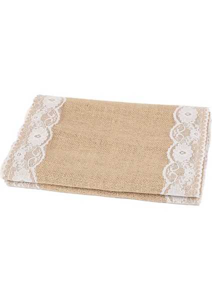 4pcs Dantel Masa Runner Retro Dantel Çuval Çuval Çuval Çuval Taşıyıcıları Ülke Düğün Partisi Yemek Masa Kapağı Dekorasyonu, A (Yurt Dışından)