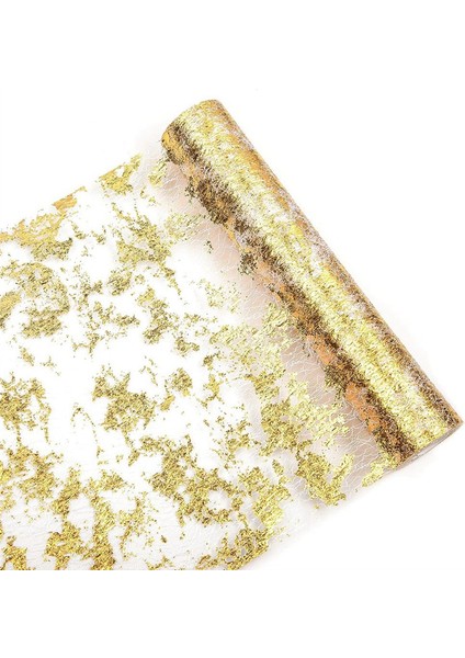 Altın Masa Runner Glitter Metalik Ince Mesh Masa Runner Düğün, Gelin Duş Için Parlak Masa Süslemeleri (Yurt Dışından)