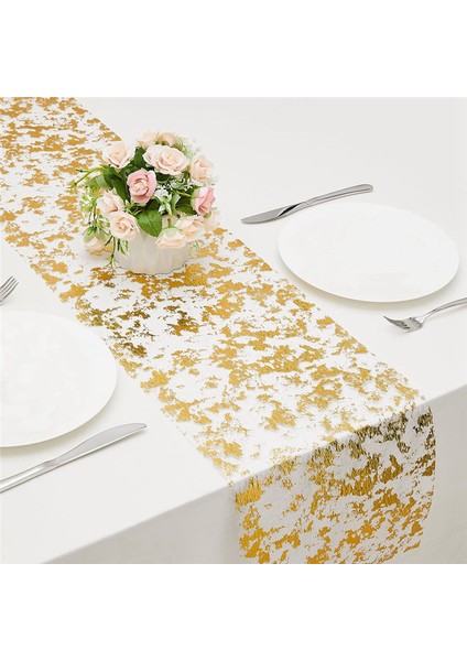 Altın Masa Runner Glitter Metalik Ince Mesh Masa Runner Düğün, Gelin Duş Için Parlak Masa Süslemeleri (Yurt Dışından) fiyatları