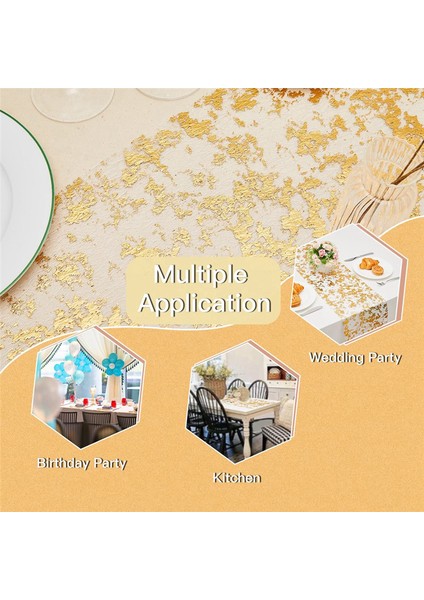 Altın Masa Runner Glitter Metalik Ince Mesh Masa Runner Düğün, Gelin Duş Için Parlak Masa Süslemeleri (Yurt Dışından) indirimleri