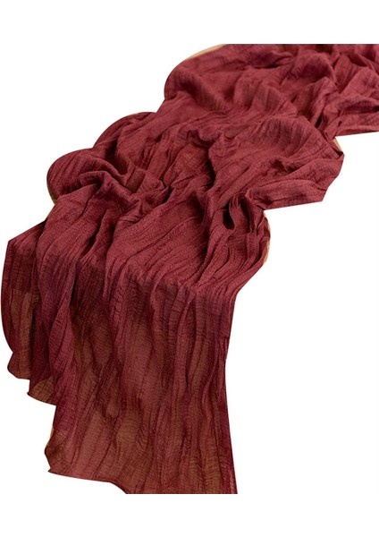 Cheesecloth Masa Koşucu Boho Gaz Bedesi Peynir Kumaş Masa Koşucu Rustik Sheer Runner Düğün Için Uzun Süre 4pcs (Yurt Dışından)