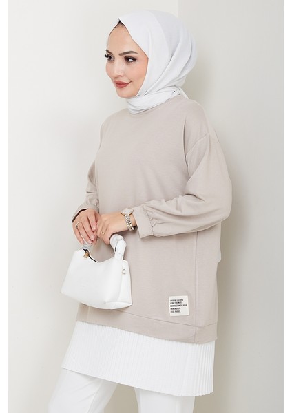 Arma Detay Piliseli Oysho Tunik 1627 - Taş