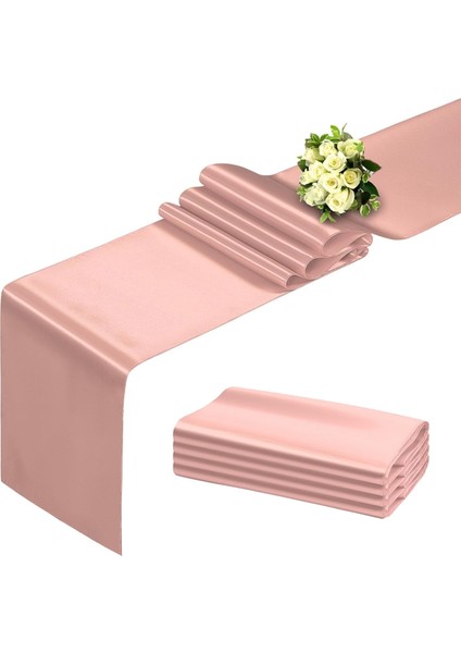 Gül Altın Masa Koşucusu 12X108 Inç 10 Paket Saten Masa Koşucuları, Parti Düğün Ziyafetleri Için Pürüzsüz Masa Koşucusu Doğum Günü (Yurt Dışından)
