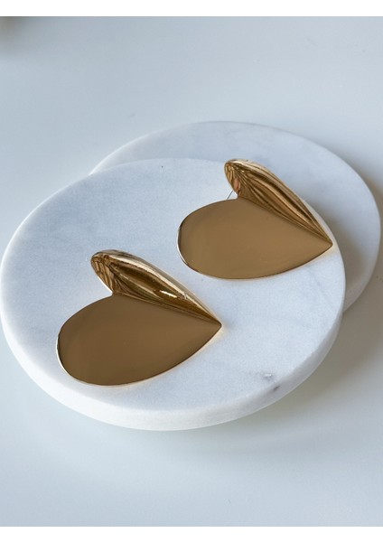 Çelik Büyük Kalp Plaka Küpe fiyatları