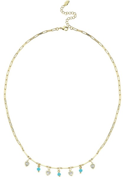 Özel Seri Kalp-Mavi Charm Kolye