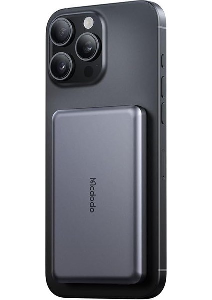 MC-4651 10000MAH 20W Metal Ultra Ince Manyetik Kablosuz Powerbank - Siyah modelleri