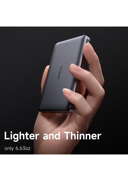 MC-4651 10000MAH 20W Metal Ultra Ince Manyetik Kablosuz Powerbank - Siyah fırsatları