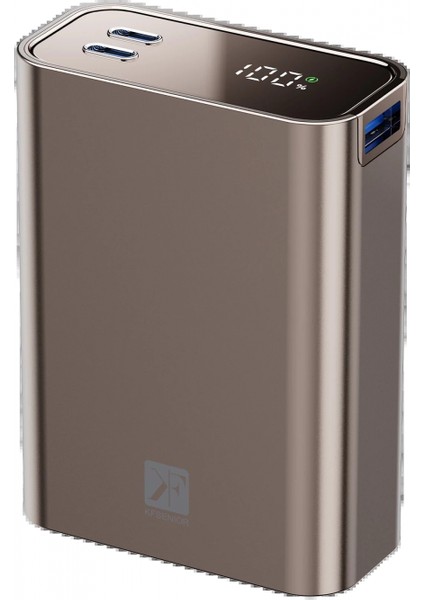 PW501 20.000 Mah Dijital Göstergeli 2 Adet 45W Type-C ve 22.5W USB Çıkışlı Şarj Pd Hızlı Şarj Magsafe Powerbank - Titanyum