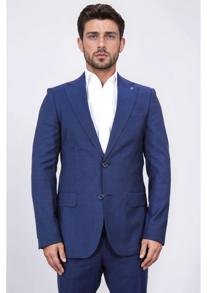 Slim Fit Mono Yaka Mavi Takım Elbise fiyatları