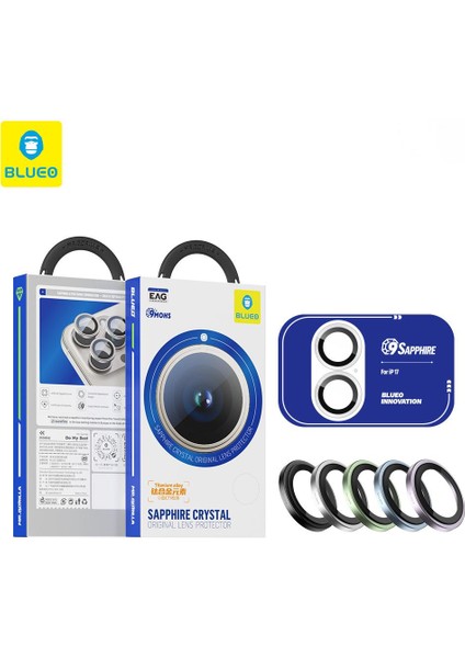 Sapphire iPhone 17 Uyumlu 9 Mohs %99.99 Orijinal Safir Silver Titanium Kamera Lens Koruyucu