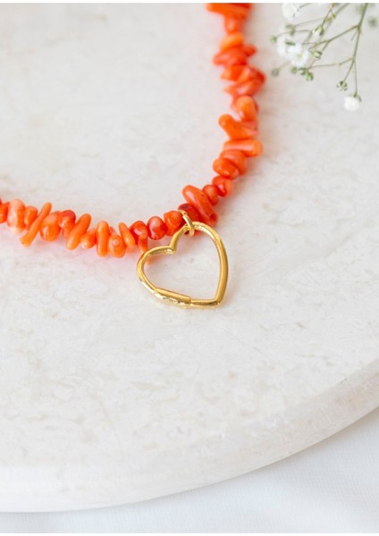 Turuncu Mercan Kalp Kolye fiyatları