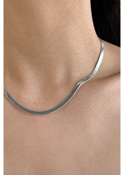 Çelik Italyan Zincir Kolye - Silver