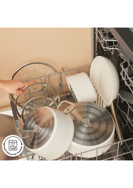 Biogranit White Stone 7 Parça Tencere Seti