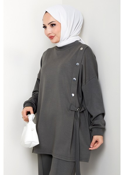 Çıtçıt Detaylı Oysho Ikili Takım 1624 - Haki indirimleri