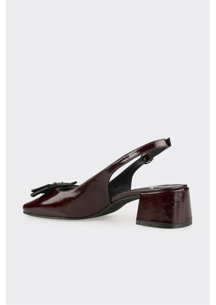 Bordo Deri Kadın Ayakkabı modelleri