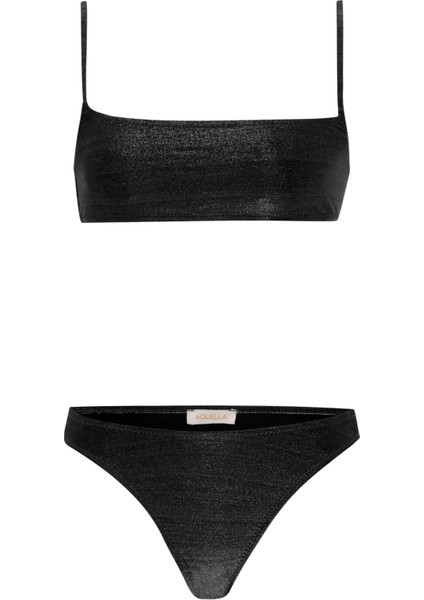 Lurex Siyah Straplez Bikini