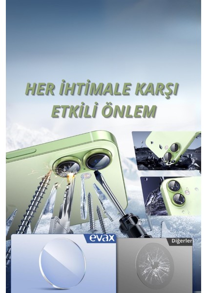 (Metal) iPhone 17 Uyumlu Metal Yeşil Çerçeveli Kamera Lens Koruyucu modelleri