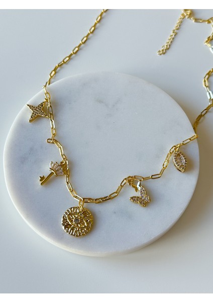 Çelik Charm Kolye