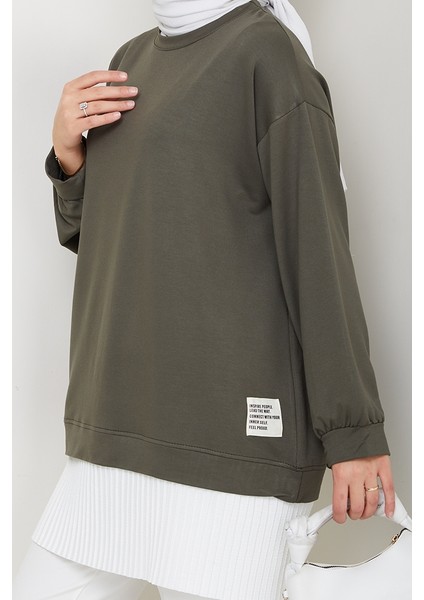 Arma Detay Piliseli Oysho Tunik 1627 - Haki indirimleri