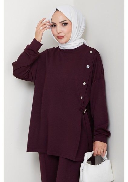 Çıtçıt Detaylı Oysho Ikili Takım 1624 - Mürdüm indirimleri