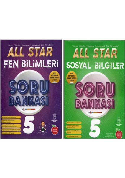 All Star 5.sınıf Fen Bilimleri + Sosyal Bilgiler Soru Bankası ( 2 Kitap)