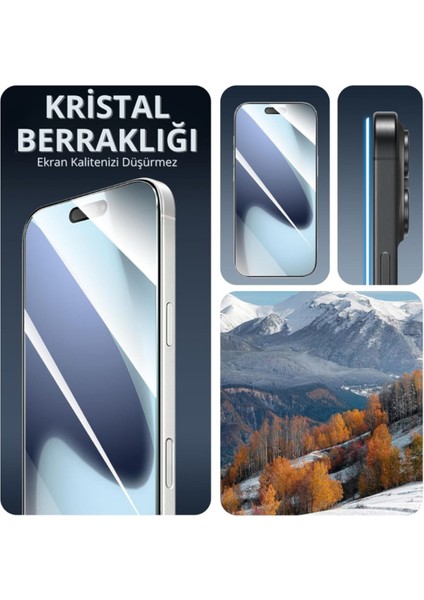 2 Adet iPhone 17 Pro Uyumlu Hd+ 0,26MM 9h Temperli Cam Ekran Koruyucu