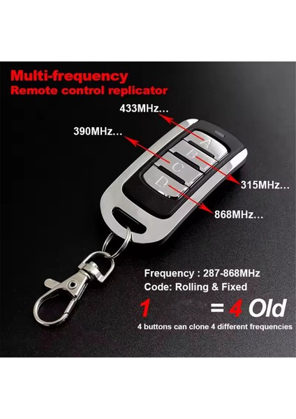 Çok Frekanslı 280-868MHZ Evrensel Garaj Kapısı Uzaktan Kumanda Kilon Kapısı Açıcı Keyfob Verici A (Yurt Dışından) indirimleri