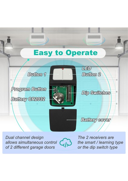Garaj Kapısı Açıcı Clicker Liftmaster Chamberlain Genie Lineer Garaj Kapı Uzaktan Kumandası, Dip Switch Için, 375LM 375UT (Yurt Dışından) fırsatları