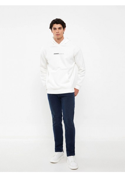 Xsıde Beyaz Uzun Kollu Baskılı Erkek Kalın Hoodie fiyatları