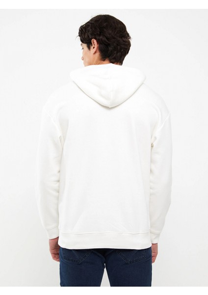 Xsıde Beyaz Uzun Kollu Baskılı Erkek Kalın Hoodie indirimleri