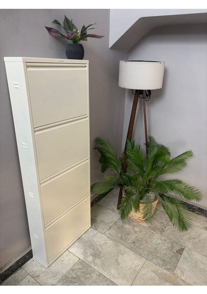 Metal Ayakkabılık 4 Lü Beyaz