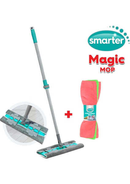 MAGIC MOP + MİKROFİBER 3 LÜ TEMİZLİK BEZİ PASPAS TEMİZLİK SETİ MANDALLI