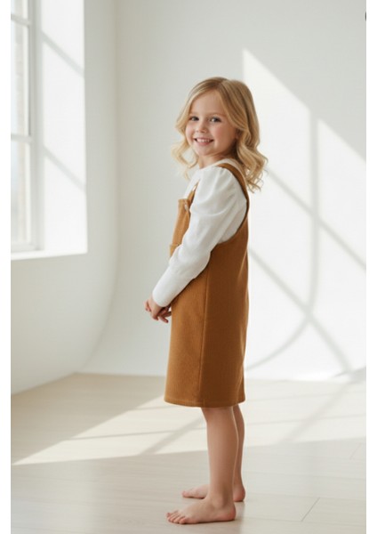 Salopet Kadife Elbise (3-7 Yaş)