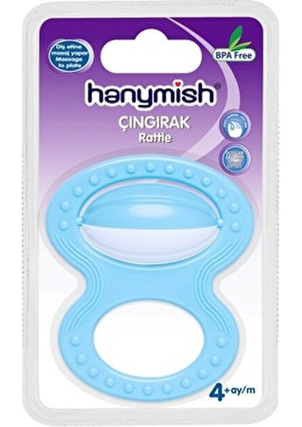 Çıngırak Bebekler İçin Ergonomik Tasarım BPA İçermeyen Mavi Renkli indirimleri