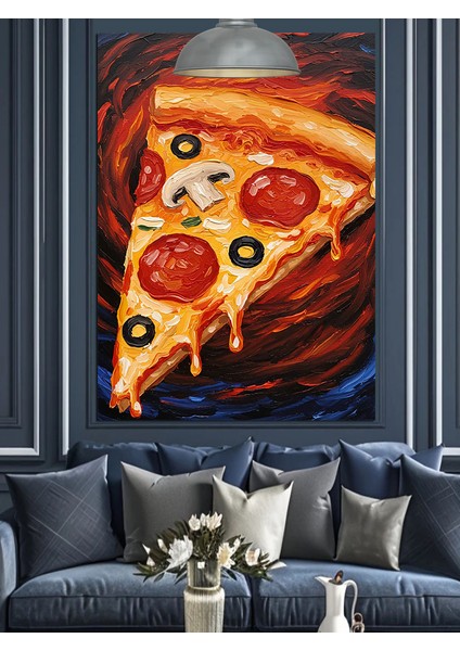 Büyük Pizza Dilimi Dekoratif Kanvas - Mdf Ahşap Tablo modelleri