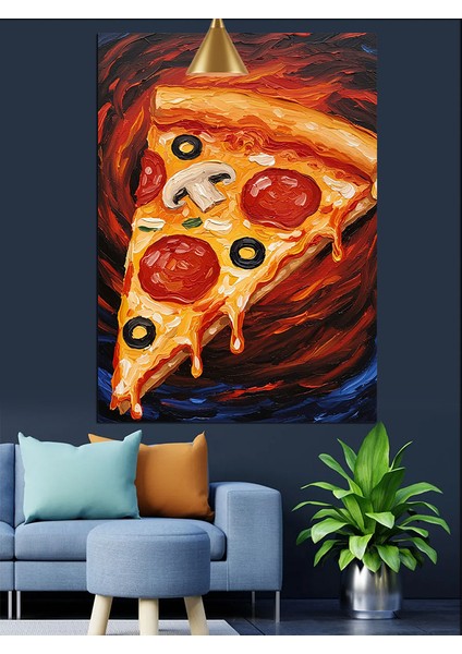 Büyük Pizza Dilimi Dekoratif Kanvas - Mdf Ahşap Tablo indirimleri