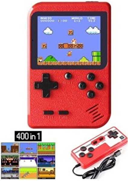 Sup Atari Retro 400 Mini Taşınabilir Oyun Konsolu 2 Kollu Renkli Eğlence