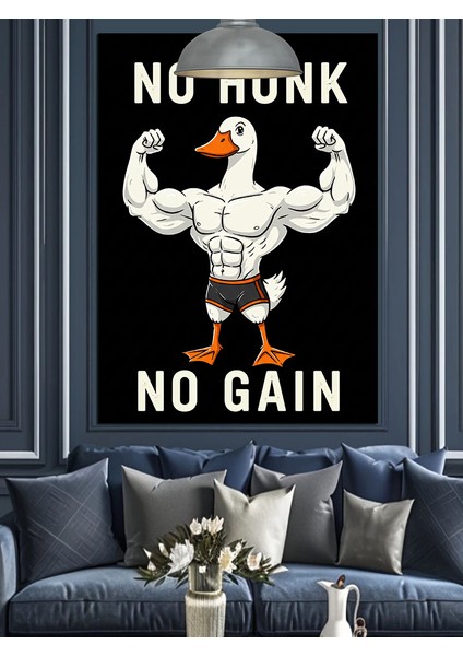 Gym Fitness Temalı Kaslı Ördek Dekoratif Kanvas - Mdf Ahşap Tablo fiyatları