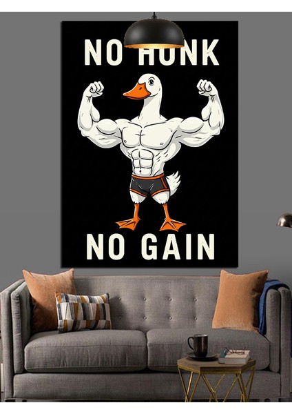 Gym Fitness Temalı Kaslı Ördek Dekoratif Kanvas - Mdf Ahşap Tablo modelleri