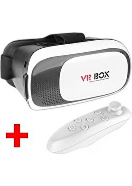 Kumandalı Sanal Gerçeklik Gözlüğü Beyaz Renk Universal Uyumlu Konforlu Tasarım